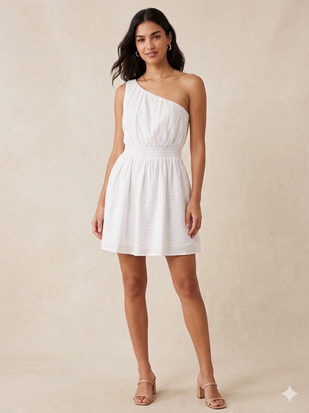 French Connection One-Shoulder White Sundress